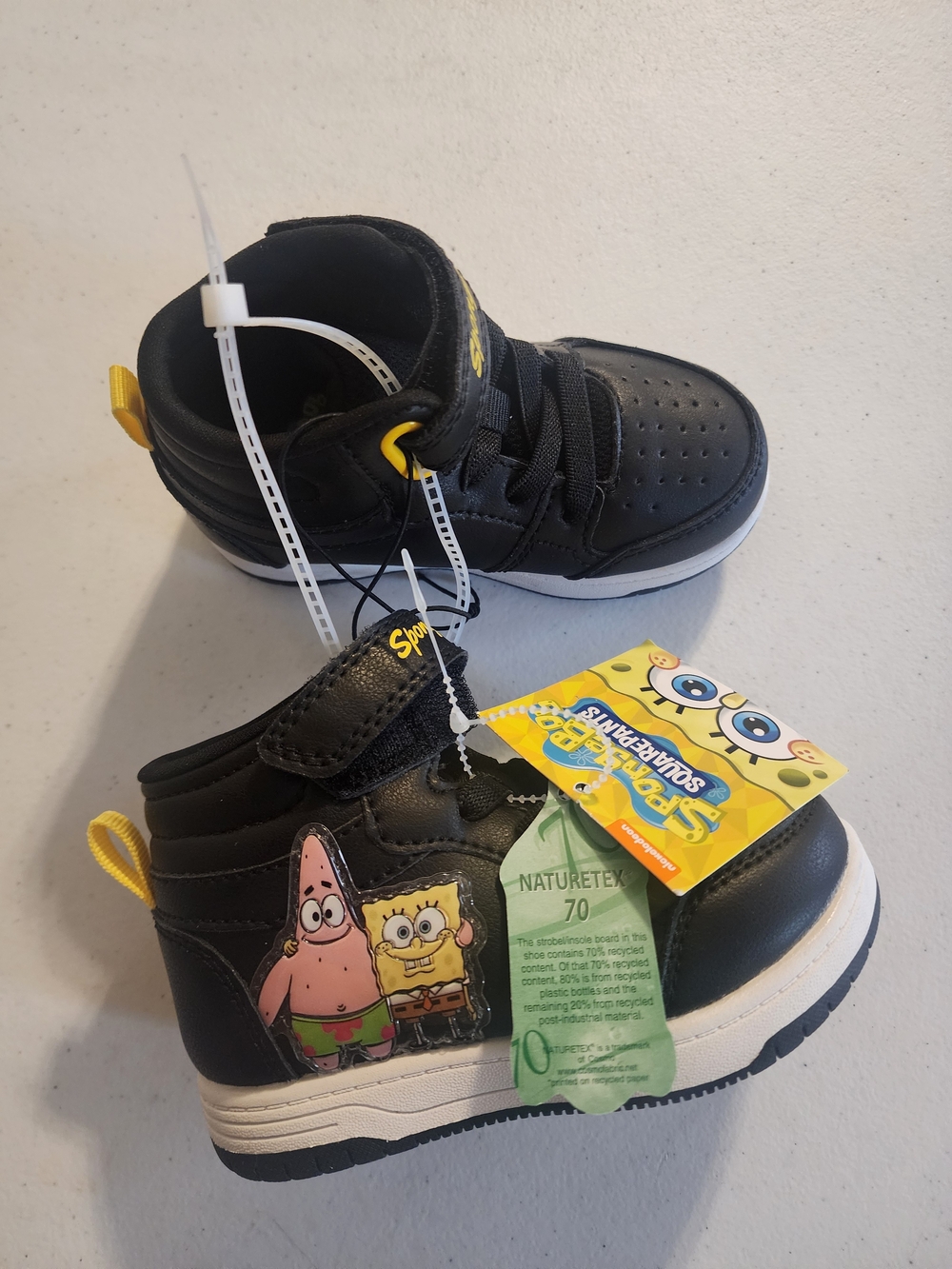 SpongeBob Squarepants Black & Yellow Kids High-Top Sneakers